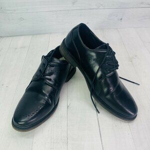 Borelli Mens ROMAN 520029 Lace Up Perforated Black Oxford Almond Toe Size 6 M